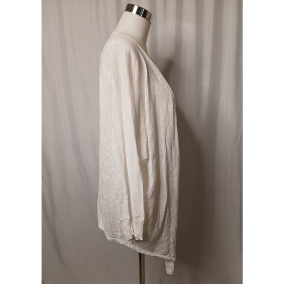 Fresh Produce Open Front Cascade Cardigan Sheer Waterfall White XL/XXL - Picture 9 of 9